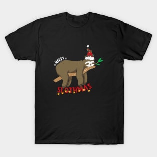 Merry Slothmas Christmas Pajama for Sloth Lovers T-Shirt